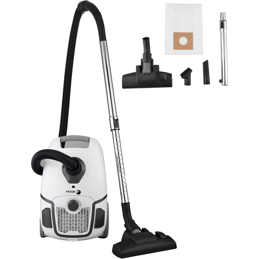 Aspirateur traineau avec une puissance annoncee de 800 W, coloris blanc et gris rg8118034