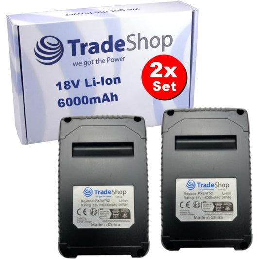 Lot de 2 batteries rechargeables associant une capacite annoncee de 6000 mAh et une tension annoncee de 18 V qh8715726