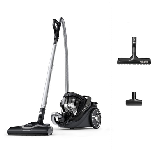 Aspirateur au format traineau associant la collecte sans sac au coloris gris et blanc eg2911915